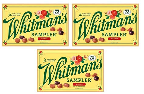 whitman's sampler metal box|whitman's 72 piece sampler.